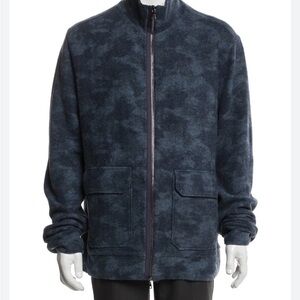 NWT John Varvatos Navy Camouflage Zip-Up Sweater jacket lined $498
